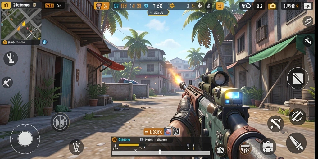 Tampilan seru dari gameplay 116X dalam pertempuran TPS.