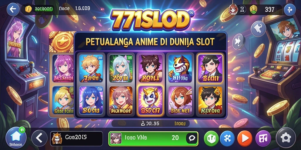 Tampilan gameplay menarik dari 171SLOT dengan karakter anime yang penuh warna.