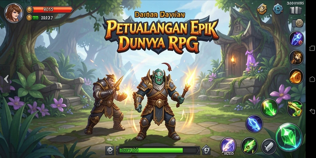 Tampilan gameplay RPG 8055 yang menakjubkan dan imersif.
