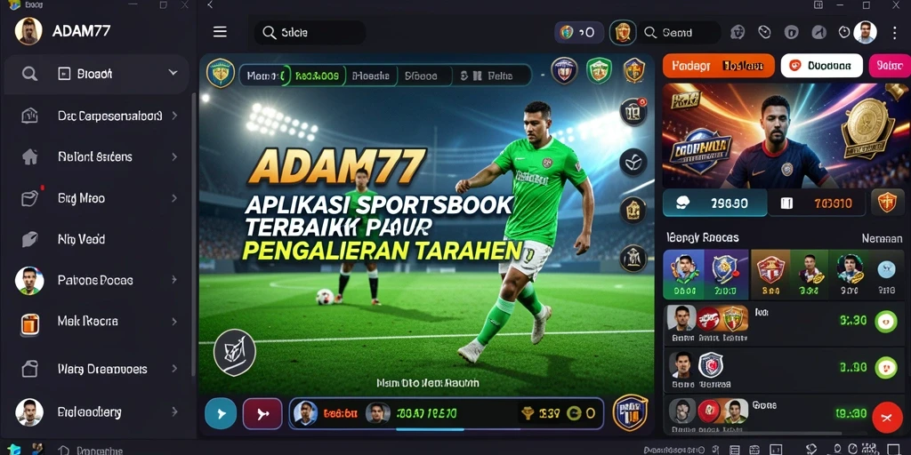 Tampilan antarmuka ADAM77 yang menarik saat taruhan olahraga.