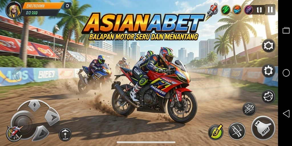 Screenshot menampilkan aksi balap motor yang mendebarkan dan menantang.
