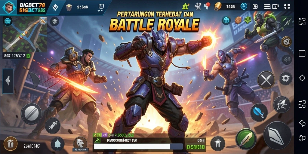 Tangkapan layar yang menunjukkan aksi seru di BIGBET78 Battle Royale.