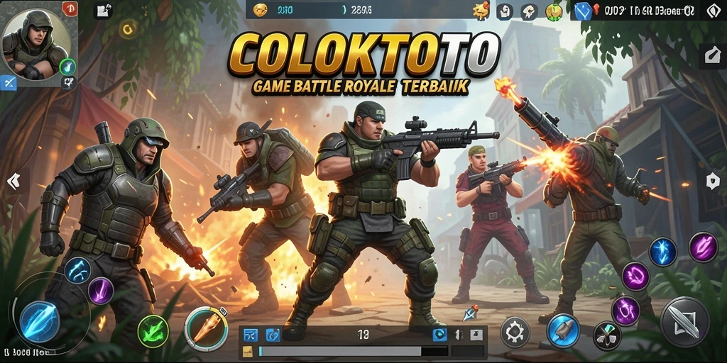 Tampilan gameplay COLOKTOTO yang mendebarkan dalam pertempuran Battle Royale.