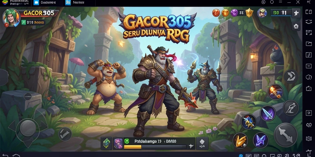 Tangkapan layar utama GACOR305 menampilkan aksi pertarungan epik dalam game RPG.