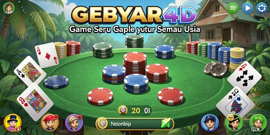 Tampilan gameplay seru GEBYAR4D saat bermain gaple.
