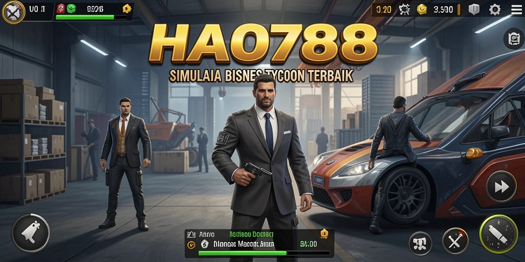 Tangkapan layar dari gameplay seru HAO788 yang menggambarkan aktivitas bisnis.
