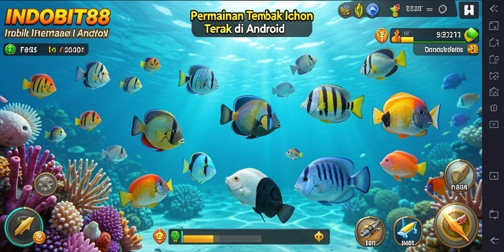 Tangkapan layar indah dari gameplay Tembak Ikan di INDOBIT88.