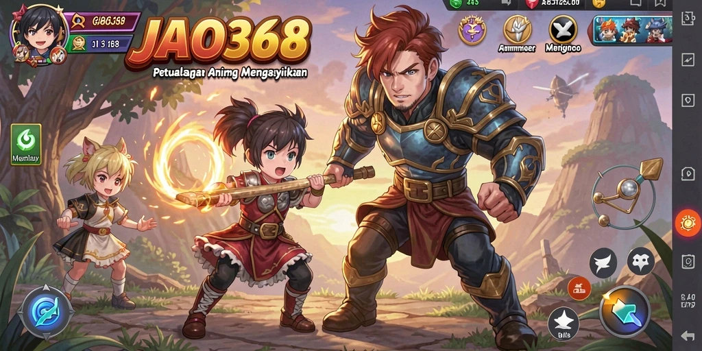Tampilan gameplay JAGO368 dengan aksi seru karakter Anime.