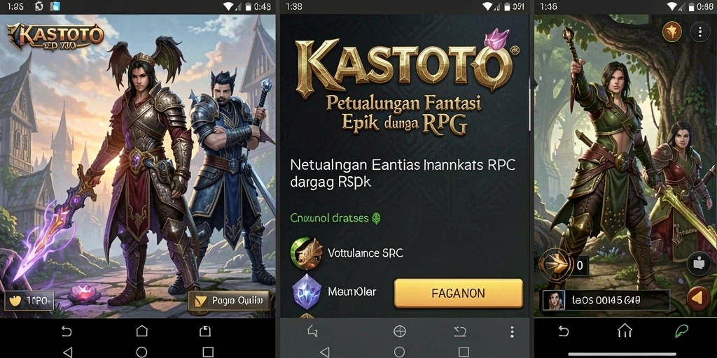 Tampilan gameplay KASTOTO yang menampilkan pertarungan epik dan eksplorasi.