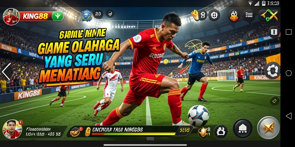Tampilan gameplay KING88 yang penuh aksi dan kompetisi olahraga.