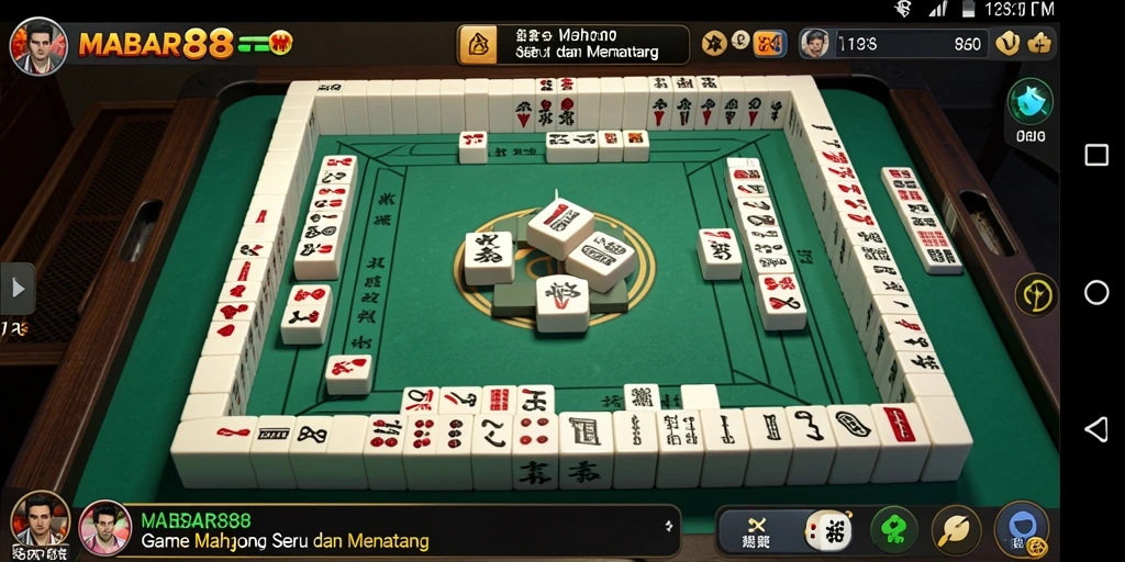 Tampilan gameplay Mahjong yang menegangkan dan seru di MABAR88.