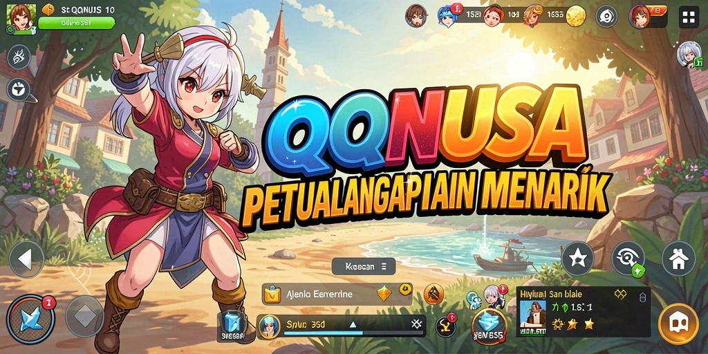 Screenshot gameplay QQNUSA menampilkan aksi seru dalam dunia anime.