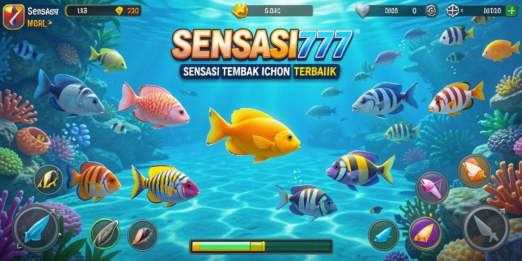 Gameplay menarik dalam SENSASI777 saat menembak ikan dengan senjata.