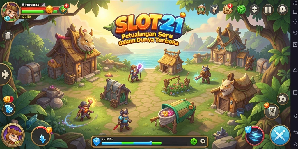Tampilan grafis menakjubkan dari gameplay SLOT21 yang imersif.