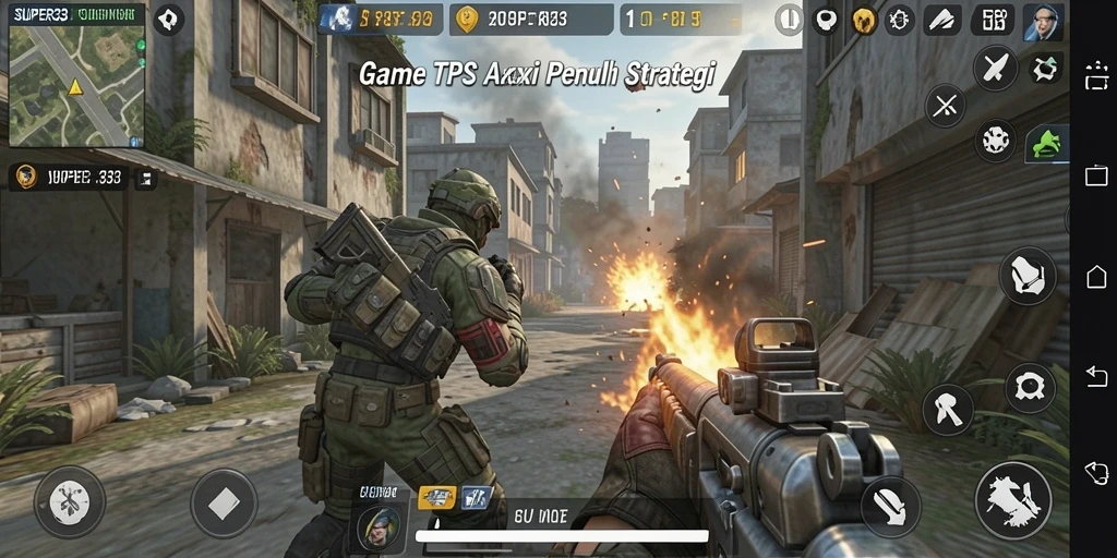 Gameplay mendebarkan dalam pertempuran strategi di SUPER33.