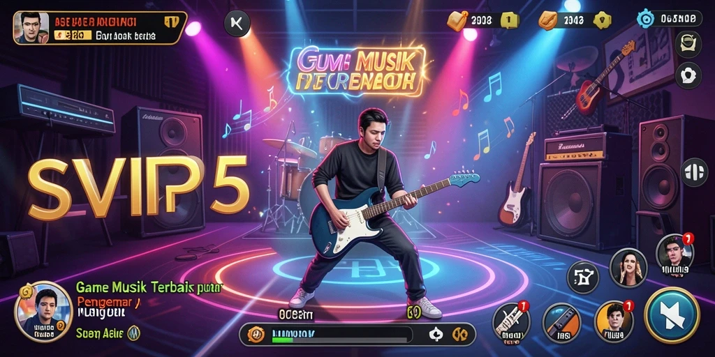 Tampilan gameplay SVIP5 yang menarik dengan berbagai tantangan musik.