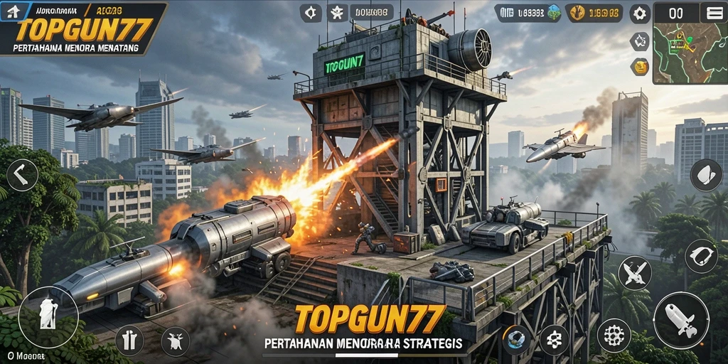 Gameplay seru dan menantang di TOPGUN77 Tower Defense.