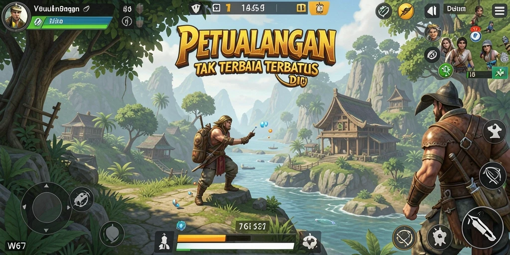 Tampilan gameplay petualangan di dunia terbuka W67 yang memukau.
